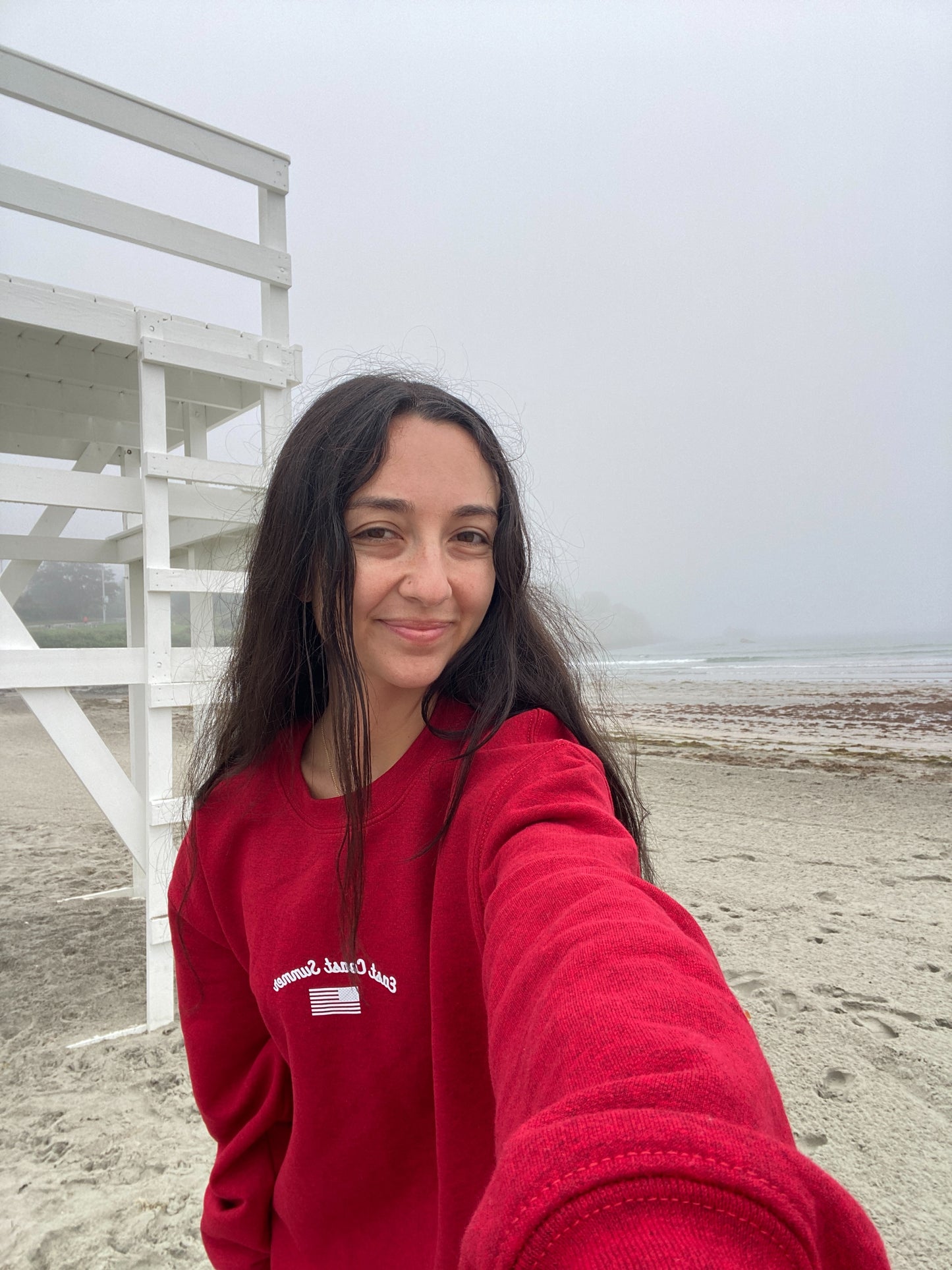 East Coast Summer Vintage Cherry Red American Flag