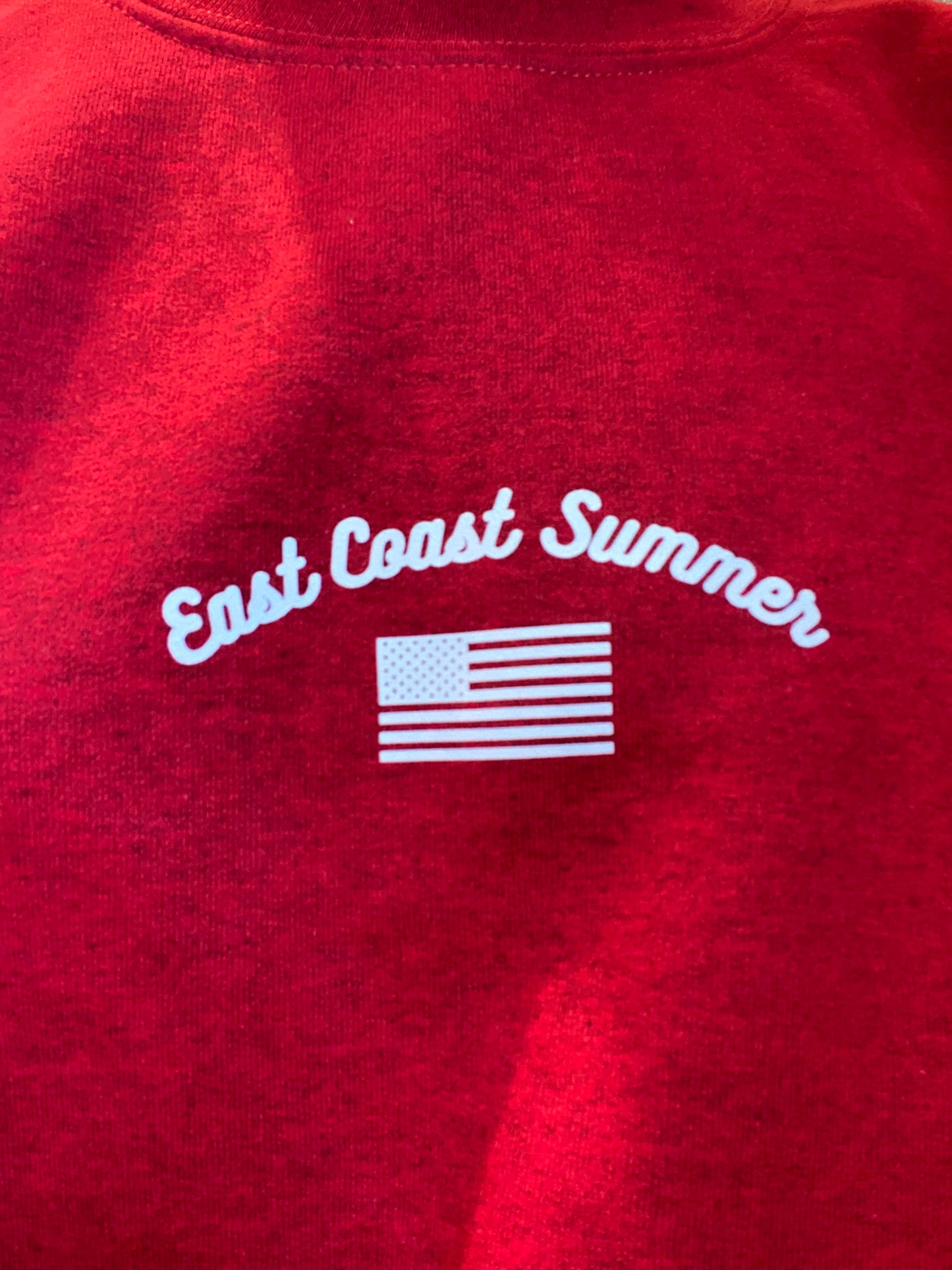 East Coast Summer Vintage Cherry Red American Flag